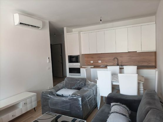 Jepet me qera Apartamet 1+1 i mobiluar 68 m2 per banim ne Astir te rezidenca Future Home C2A2